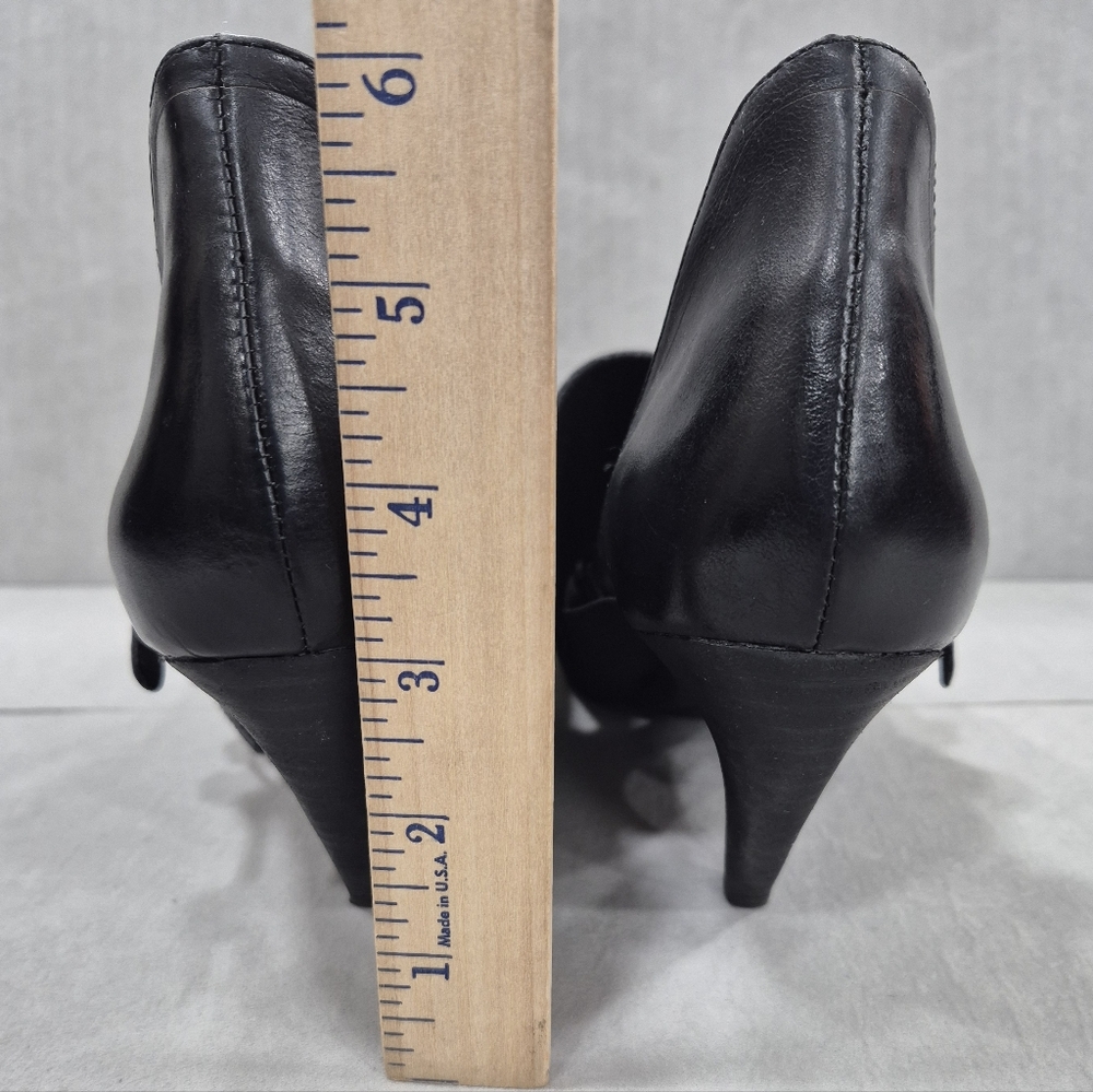 Max Studio Beau pumps women's 8 black fine leather double monk strap - Picture 6 of 16